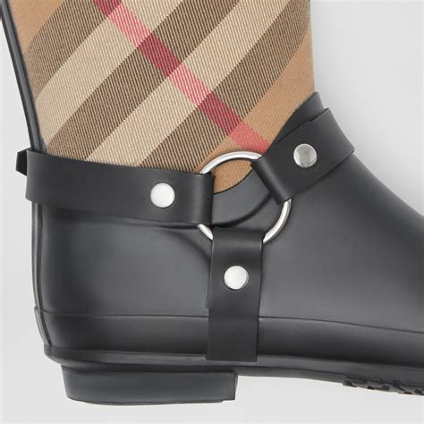 burberry wharting boots housecheck check black size 6.5 authenticity guaranteed|Burberry House Check Pattern Leather Boots .